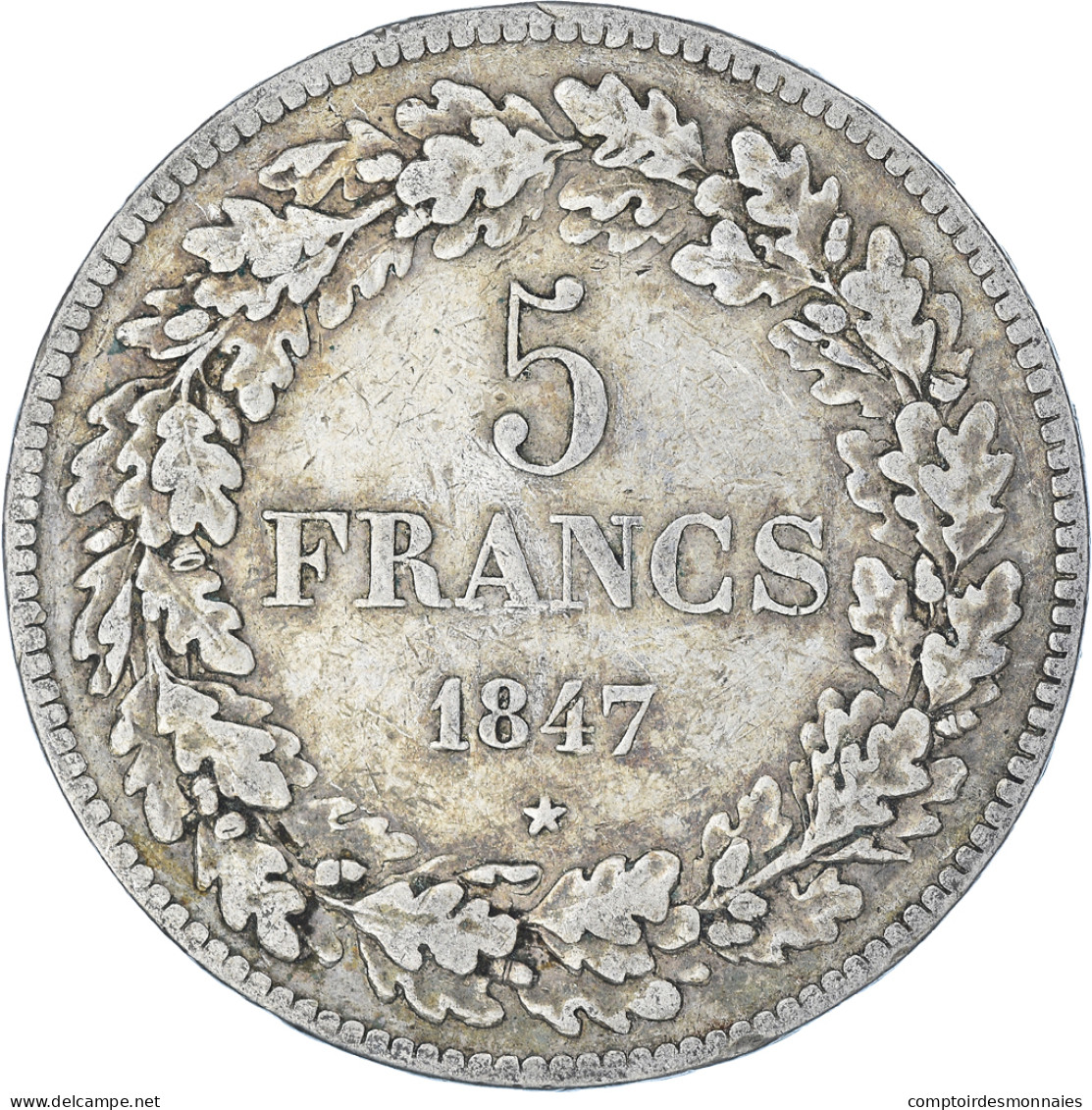 Monnaie, Belgique, Leopold I, 5 Francs, 5 Frank, 1847, TTB, Argent, KM:3.2 - 5 Francs