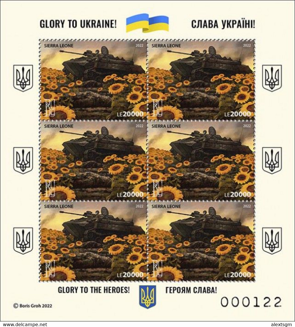 SIERRA LEONE 2022 - Glory To Ukraine M/S. Official Issue [SRL220335f] - Sierra Leone (1961-...)