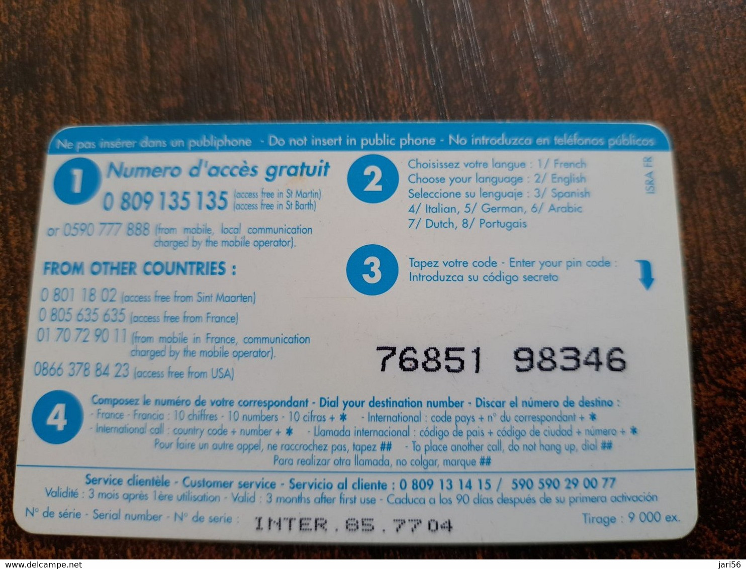 ST MARTIN  INTERCARD  / MARKET    8 EURO /   INTER 85/ USED  CARD    ** 10184 ** - Antille (Francesi)