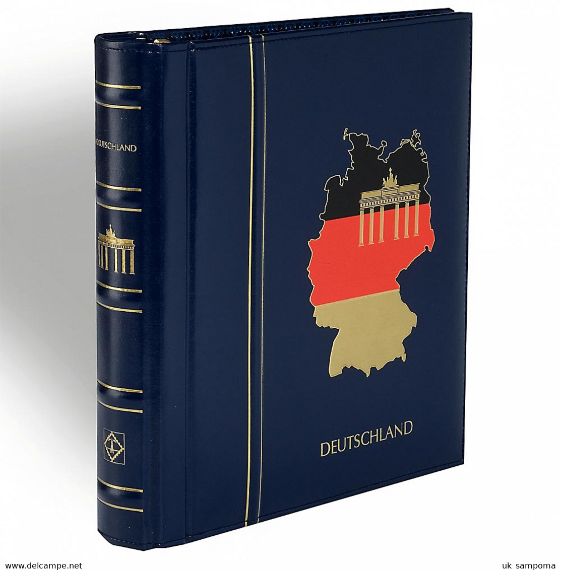 Turn-bar Binder PERFECT DP, Classic Design, GERMANY Imprint, Incl. Slipcase, Blue - Large Format, Black Pages