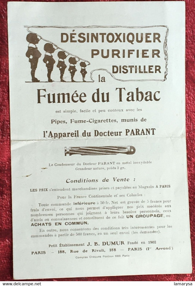 Tabac(objets Liés)Fume Cigarette-Pipes dépliant Publicitaire-☛Publicité-☛désintoxiquer-purifier-distiller Fumée Tabac - Advertising Items