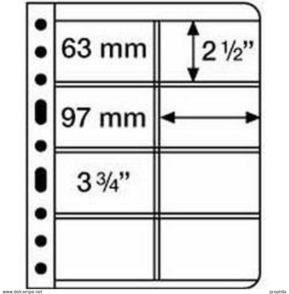 Kunststoffhüllen VARIO, 8er-Einteilung, Für Telefonkarten, Glasklar, 5er Pack - Sobres Transparentes