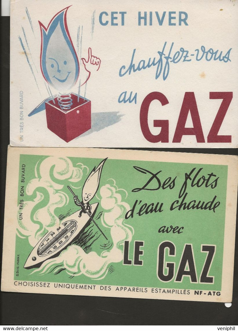 2 BUVARDS  PUBLICITE  SUR LE GAZ - Electricité & Gaz