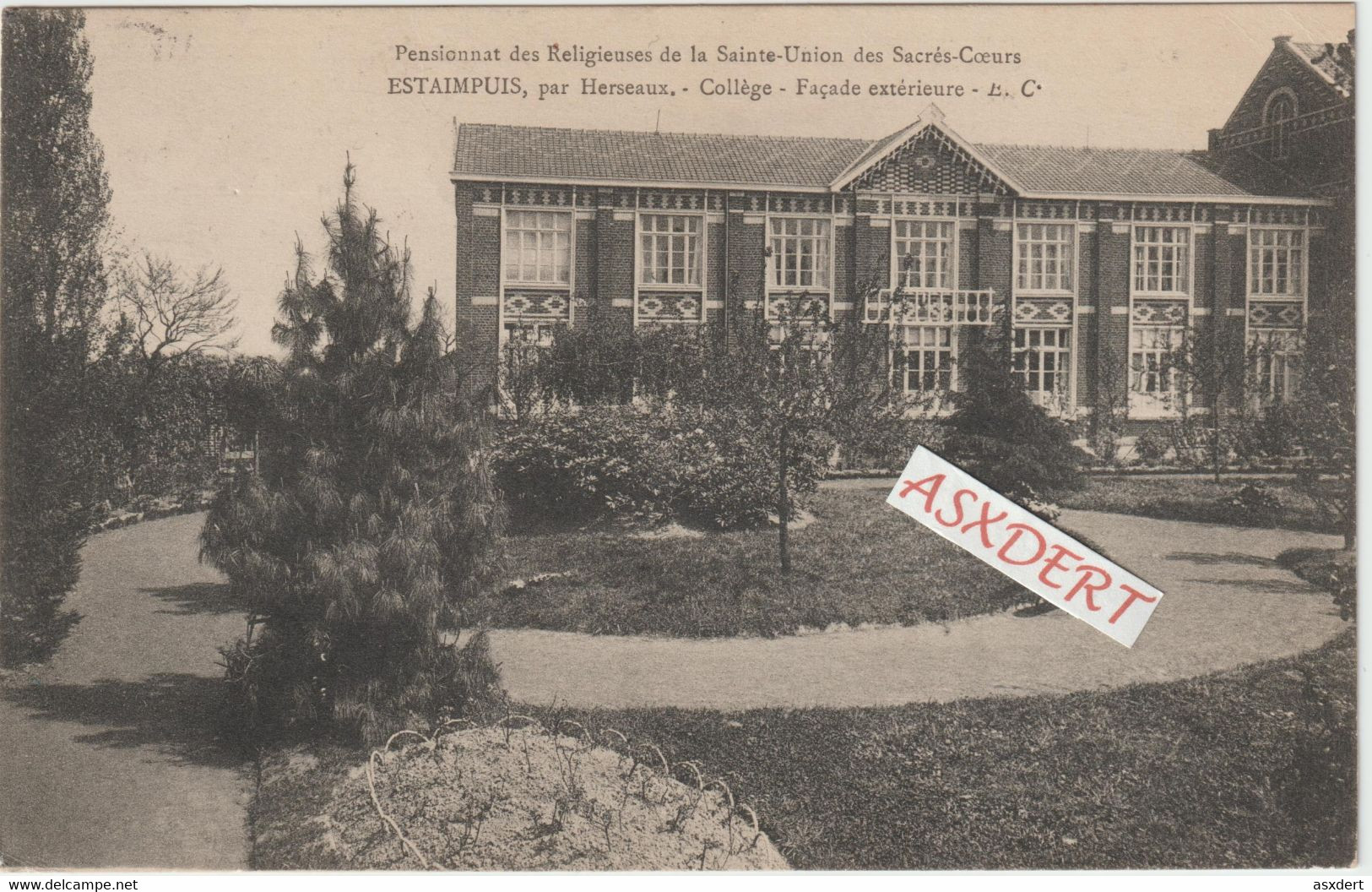 Estaimpuis - Herseaux Collège Des Religieuses - Voyagé 1919 - Estaimpuis