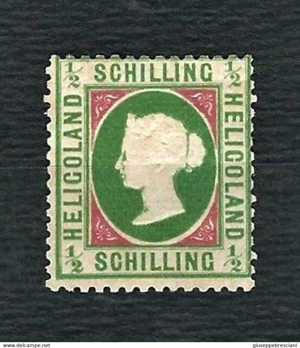 HELGOLAND 1869, Königin Viktoria, ½ S. Verde Azzurro/rosso - MH - Michel 6 - Heligoland
