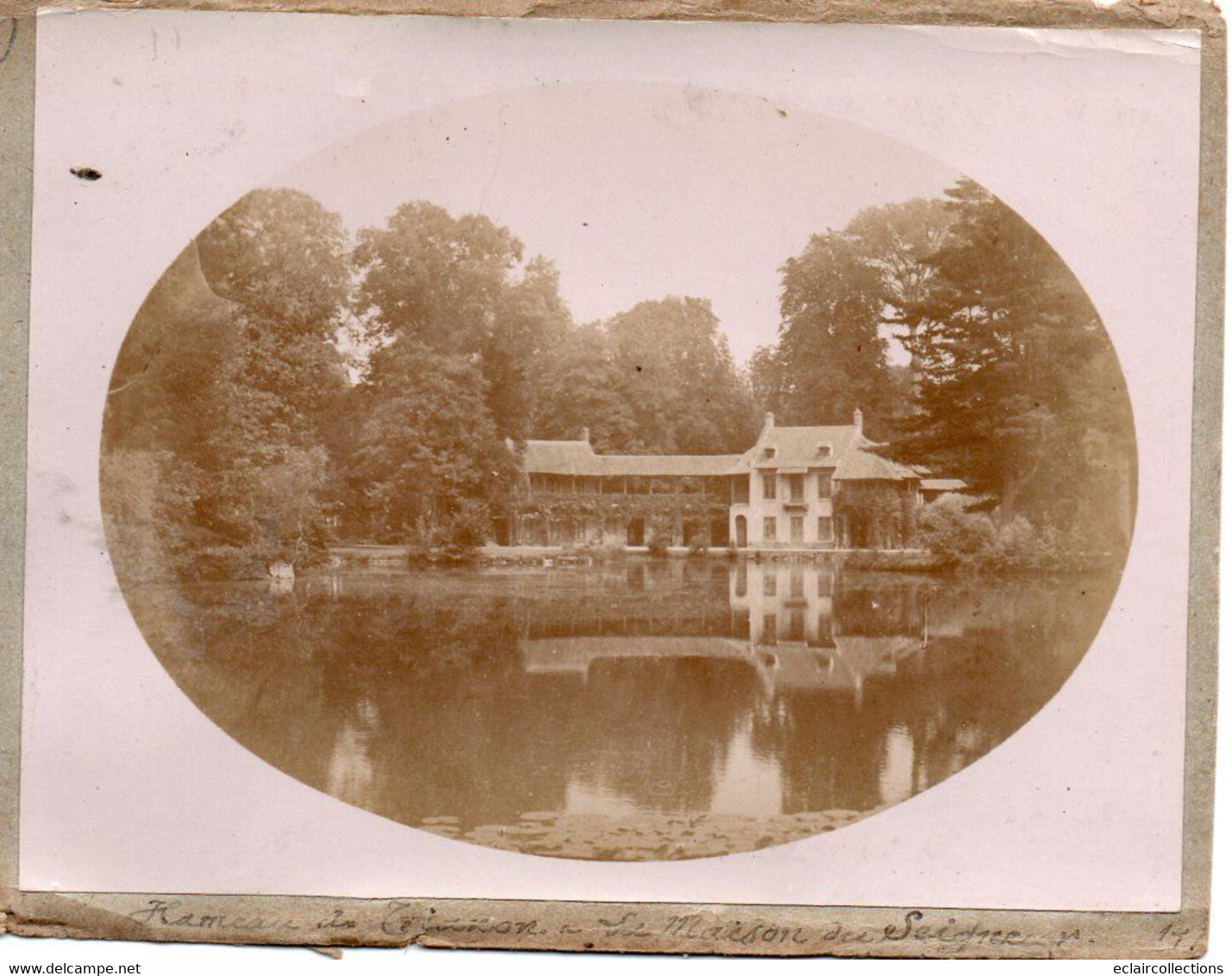 Photographie : 2 Photos Recto Verso Collées Sur Un Carton. Le Trianon. Maison Du Seigneur Et La Bièvre12x9. (voir Scan) - Plaatsen