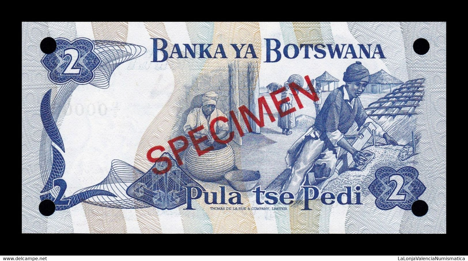 Botswana 2 Pula 1982 Pick 7As Specimen SC UNC - Botswana