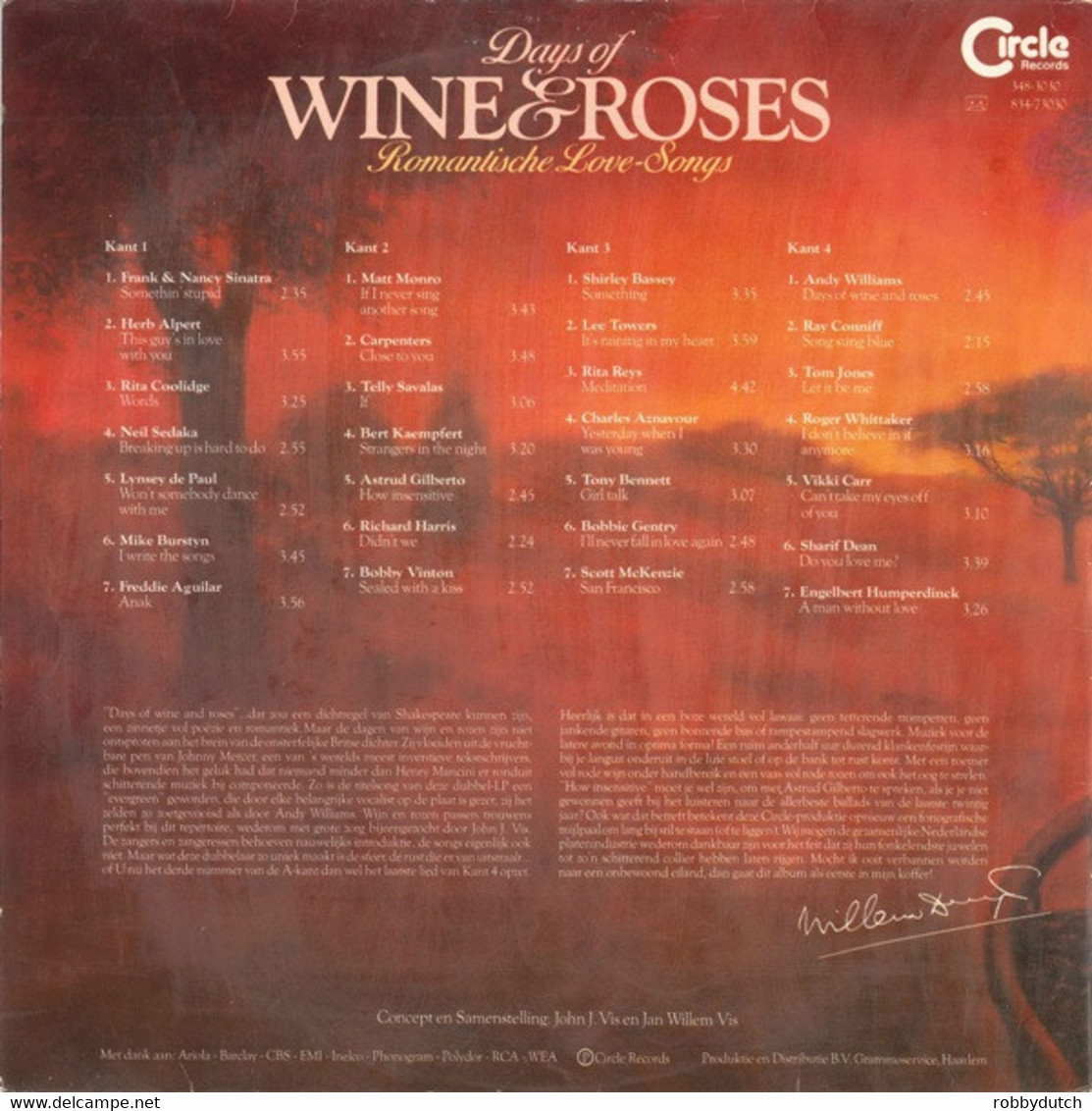 * 2LP *  DAYS OF WINE AND ROSES (Romantic Love-Songs) (Holland 1981 EX-!!!) - Hit-Compilations