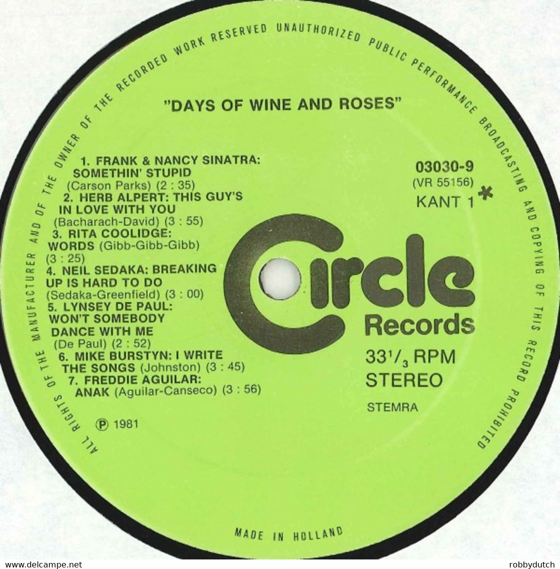 * 2LP *  DAYS OF WINE AND ROSES (Romantic Love-Songs) (Holland 1981 EX-!!!) - Hit-Compilations