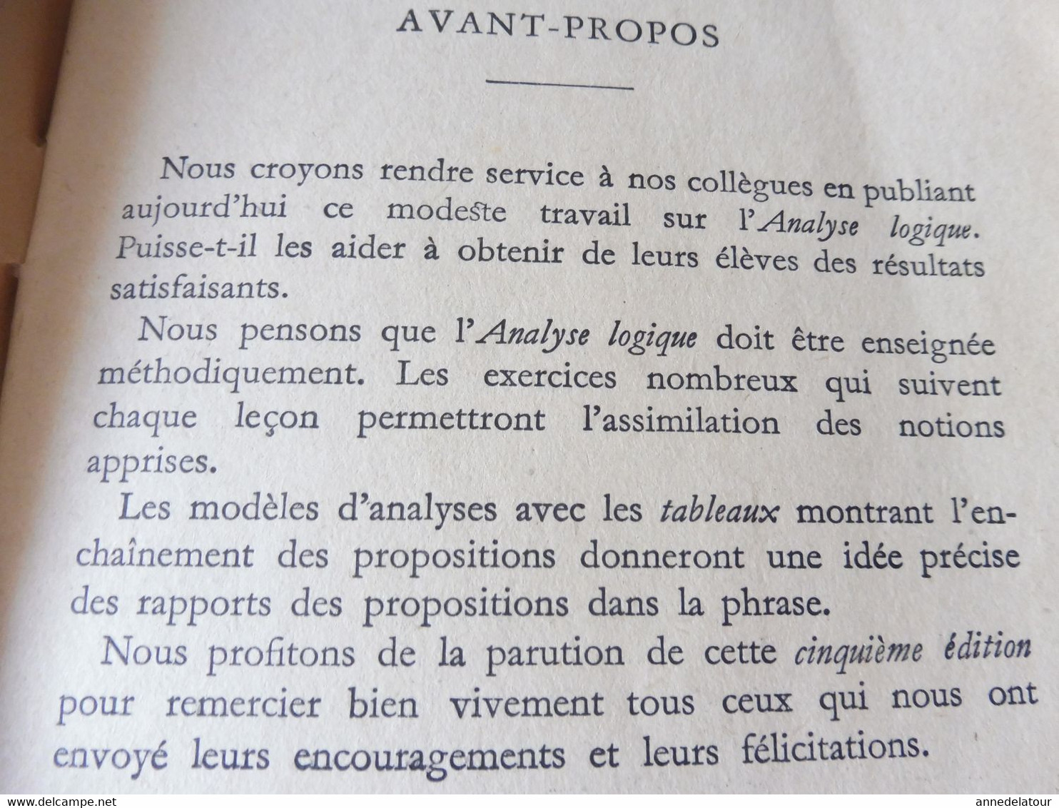 Année 1941  Ce qu'il faut apprendre ANALYSE LOGIQUE