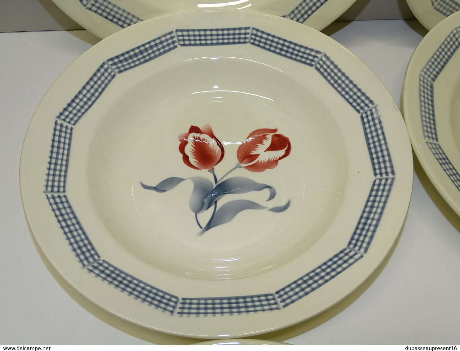 *6 ASSIETTES DEMI CREUSES LE CONSORTIUM LES GRANDES MARQUES DIGOIN TULIPE  E