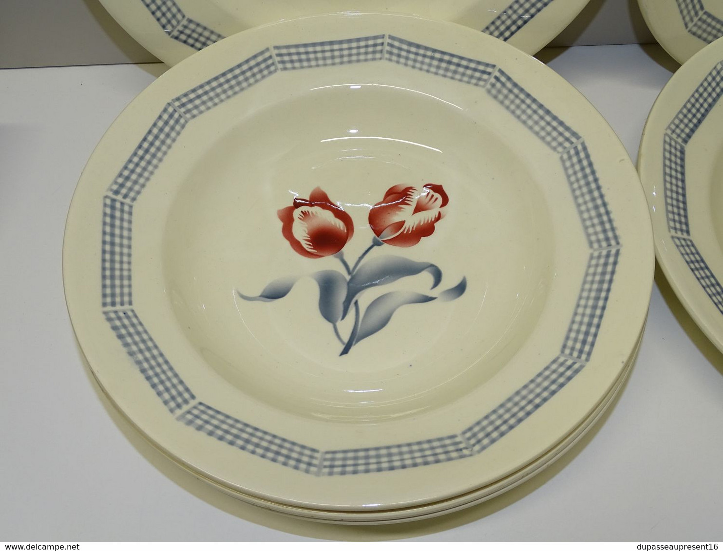 *6 ASSIETTES DEMI CREUSES LE CONSORTIUM LES GRANDES MARQUES DIGOIN TULIPE  E