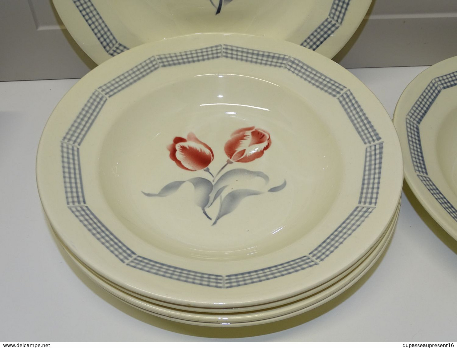 *6 ASSIETTES DEMI CREUSES LE CONSORTIUM LES GRANDES MARQUES DIGOIN TULIPE  E