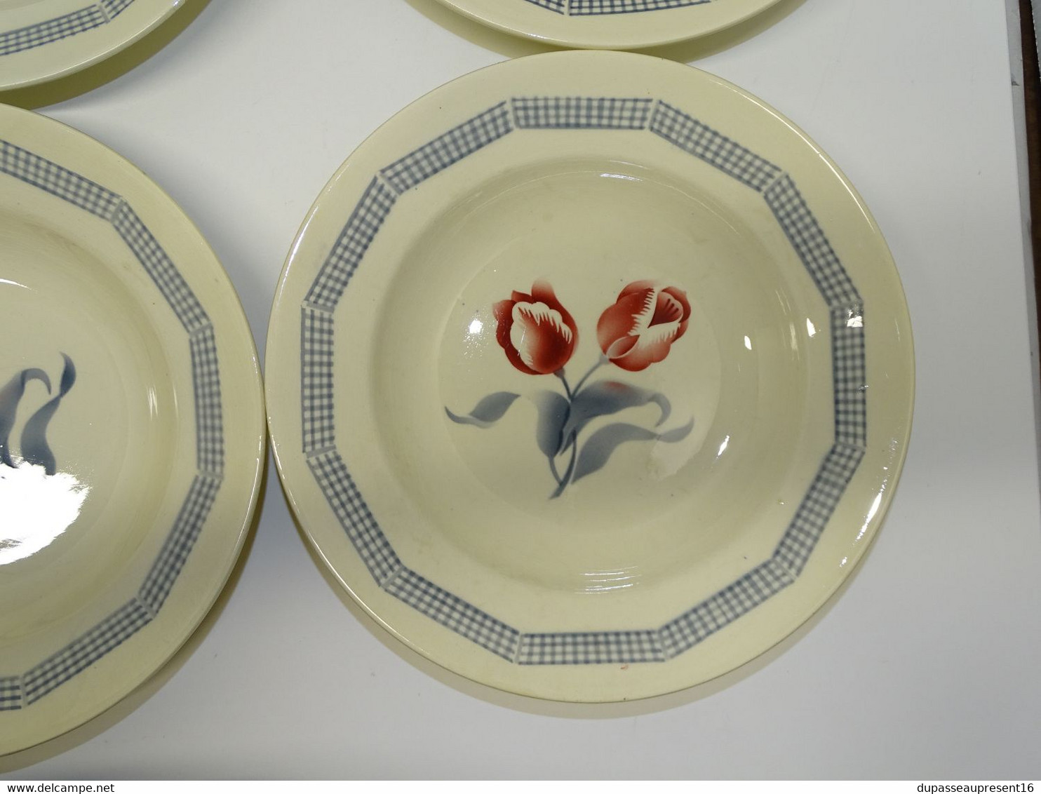 *6 ASSIETTES DEMI CREUSES LE CONSORTIUM LES GRANDES MARQUES DIGOIN TULIPE  E