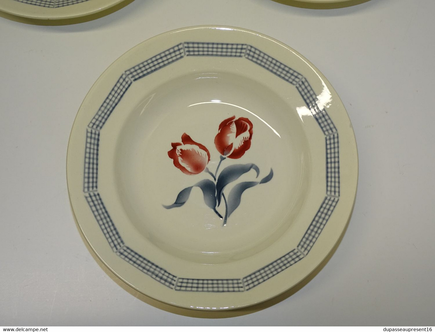 *6 ASSIETTES DEMI CREUSES LE CONSORTIUM LES GRANDES MARQUES DIGOIN TULIPE  E