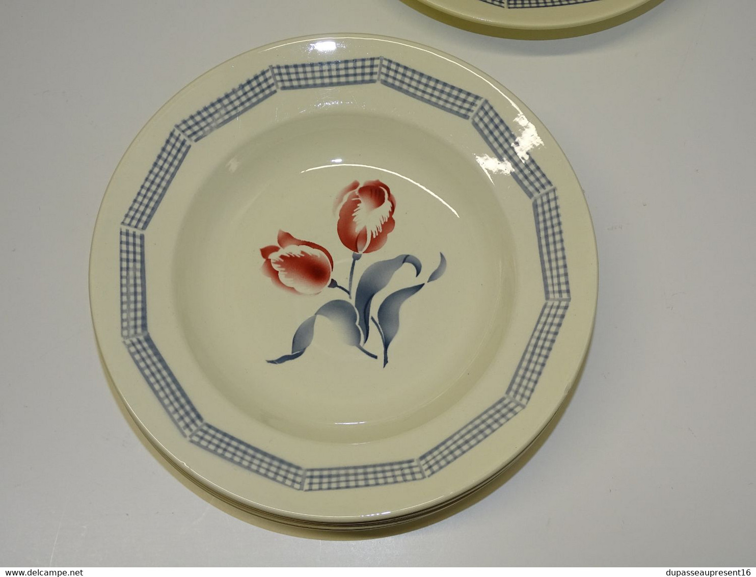 *6 ASSIETTES DEMI CREUSES LE CONSORTIUM LES GRANDES MARQUES DIGOIN TULIPE  E