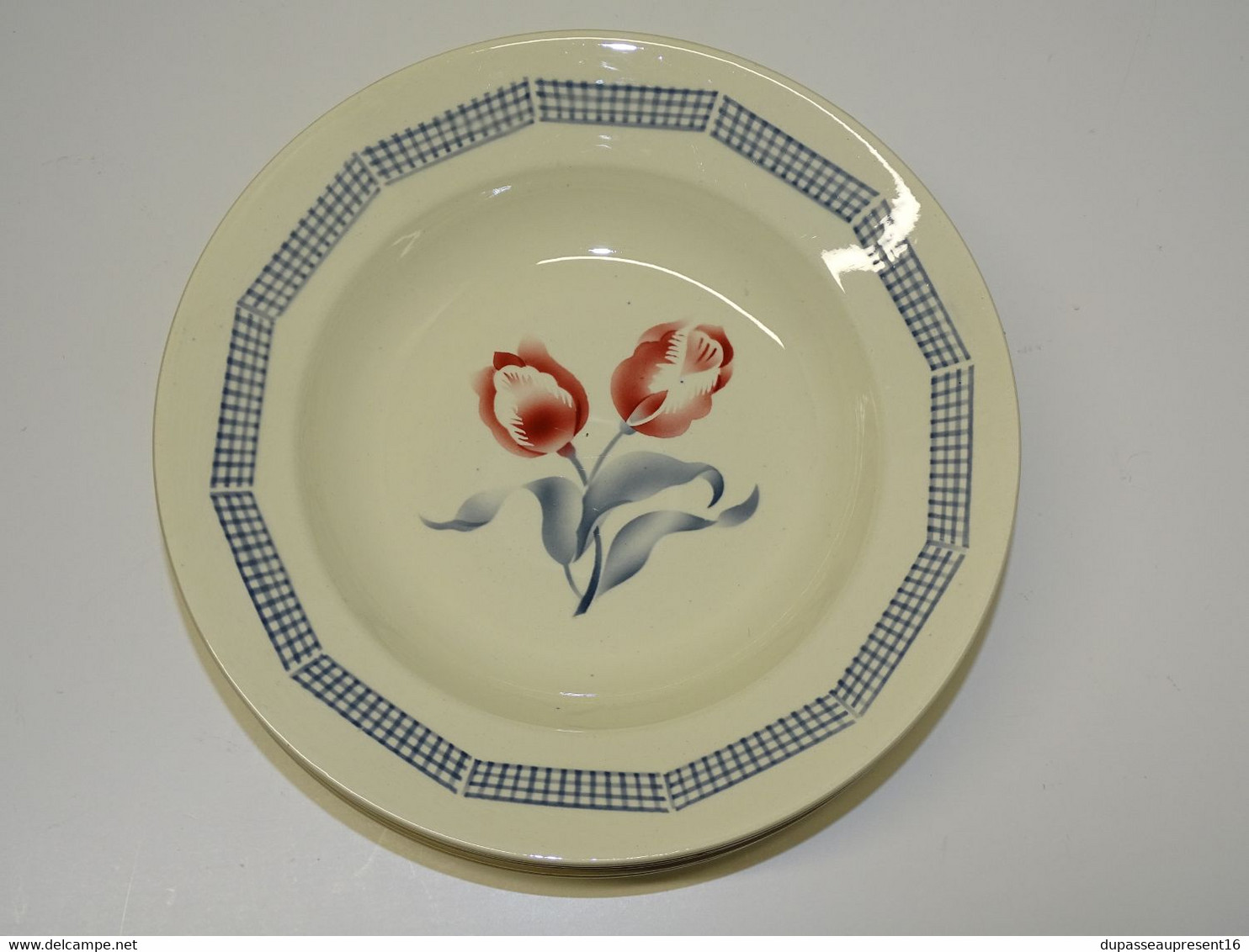 *6 ASSIETTES DEMI CREUSES LE CONSORTIUM LES GRANDES MARQUES DIGOIN TULIPE  E