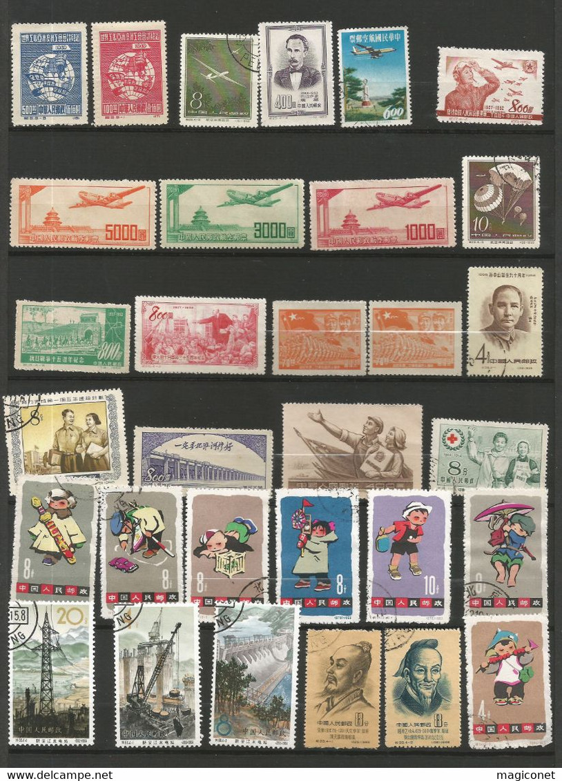 Lot De Chine - Timbres Oblitérés Sur  6 Pages - Used Stamps