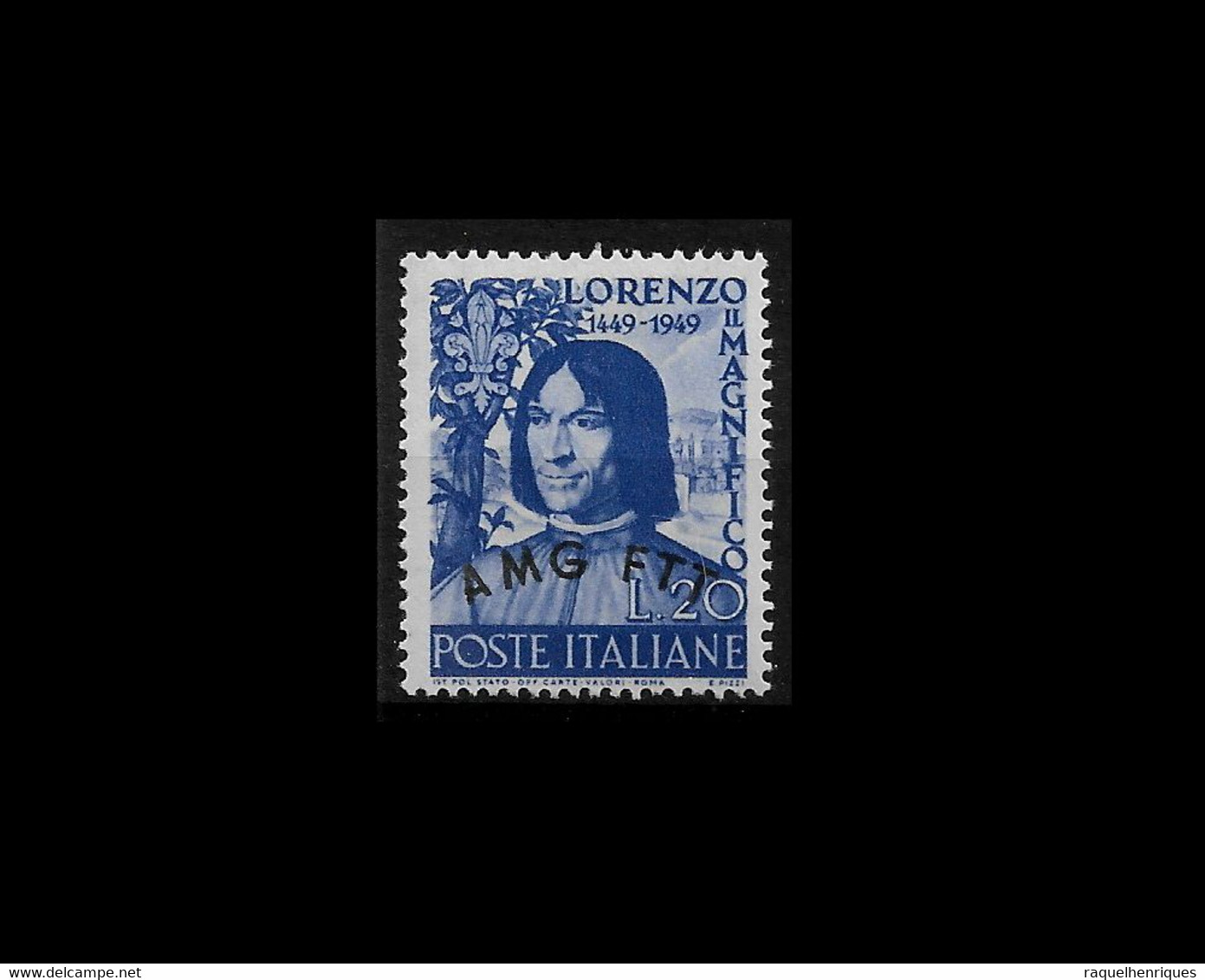 ITALY STAMP - TRIESTE ZONE A - 1949 The 500th An.Birth Of Lorenzo Medici - AMG FTT MH (BA5#58) - Egée (Admin. Autonome)