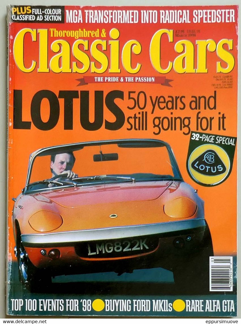 THOROUGHBREED & CLASSIC CARS 03-1998 Including 32-page Special  LOTUS 5 YEARS - Transport