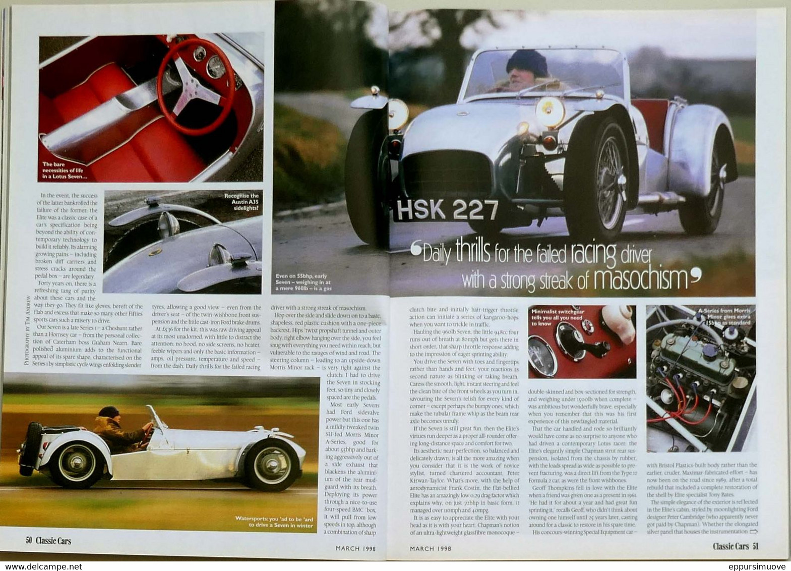 THOROUGHBREED & CLASSIC CARS 03-1998 Including 32-page Special  LOTUS 5 YEARS - Transport
