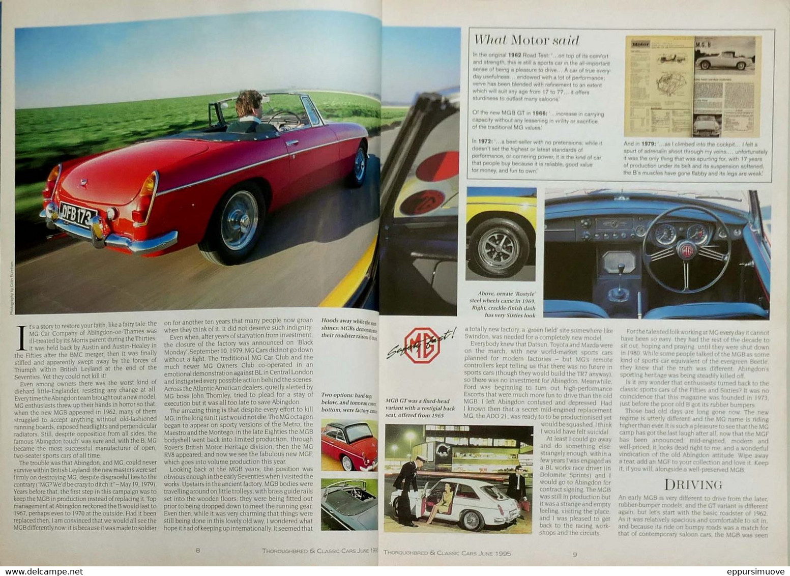 THOROUGHBREED & CLASSIC CARS 06-1995 MGB BMW SAAB TURBO FIAT ABARTH V8s - Transports