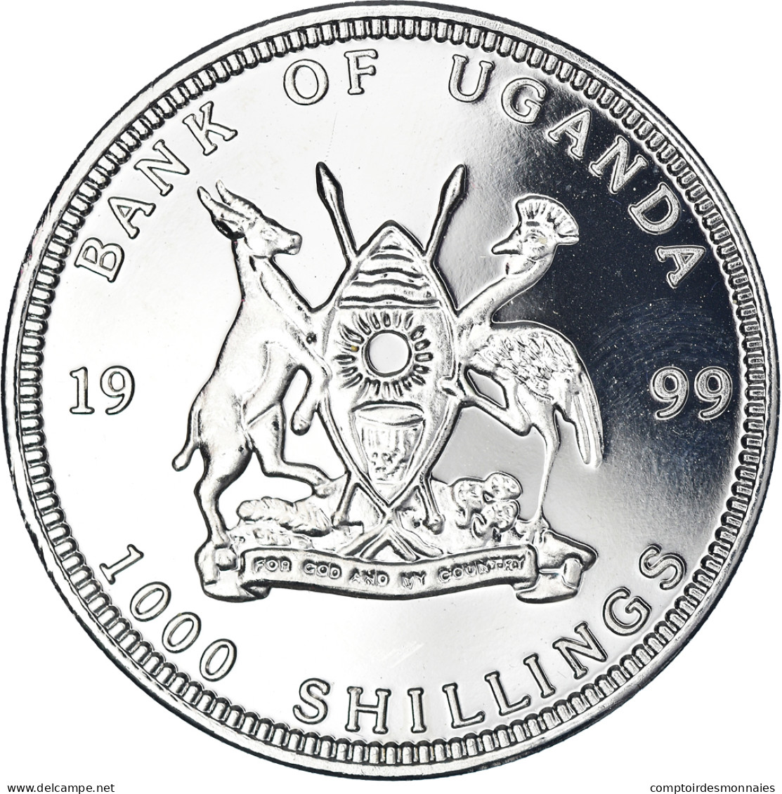 Monnaie, Ouganda, New Euro - Austria 2 Cents, 1000 Shillings, 1999, FDC - Uganda