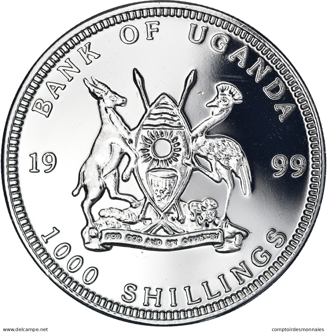 Monnaie, Ouganda, New Euro - Austria 5 Cents, 1000 Shillings, 1999, FDC - Oeganda