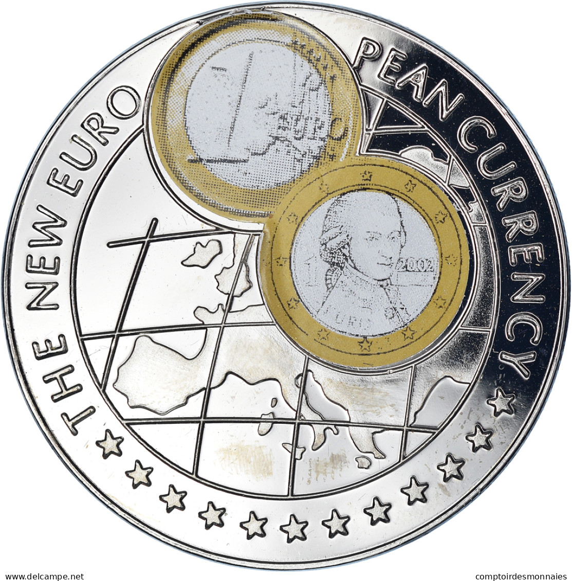 Monnaie, Ouganda, New Euro - Austria 1 Euro, 1000 Shillings, 1999, FDC - Ouganda