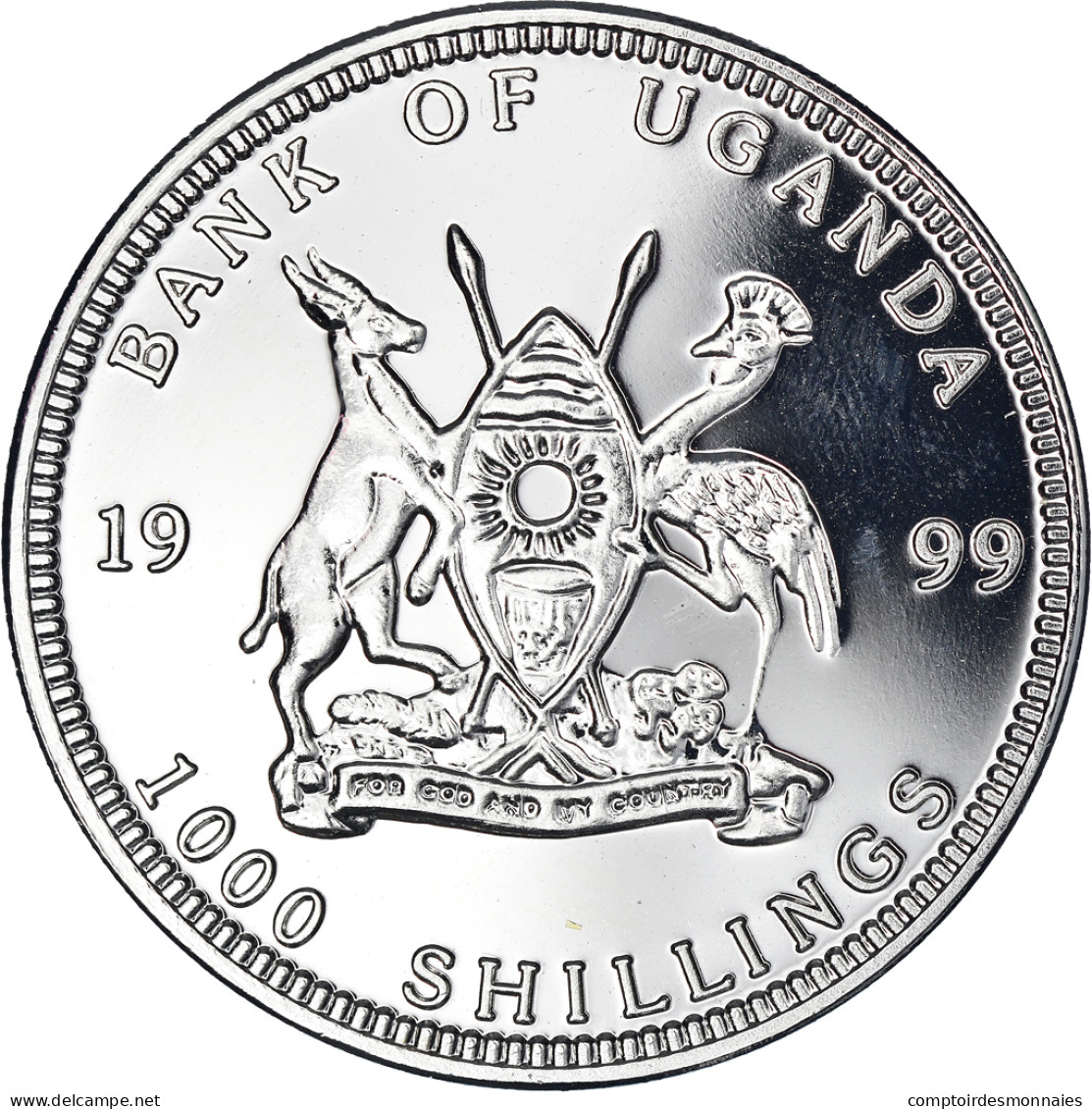 Monnaie, Ouganda, New Euro - Austria 1 Euro, 1000 Shillings, 1999, FDC - Ouganda