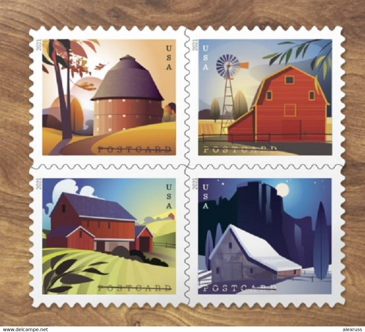 US 2021, Barns Postcard Stamps, Sheet Of 20 Forever Stamps, LUXE MNH** - Feuilles Complètes