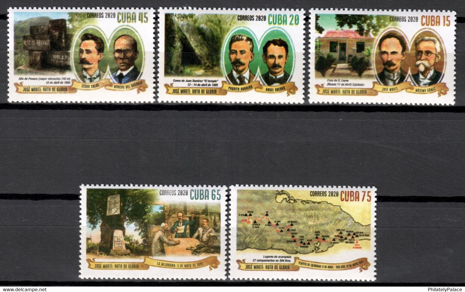 CUBA 2020 ***  Jose Marti Route Of Glory 5 V Stamps MNH (**) Limited Edition - Ongebruikt