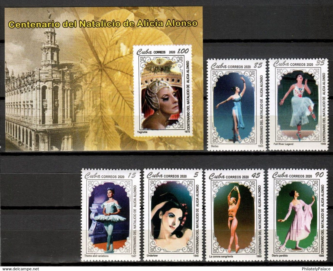 CUBA 2020 ***  Classical Ballet Alicia Alonso Dance 6V + 1 MS MNH (**) Limited Edition - Ungebraucht