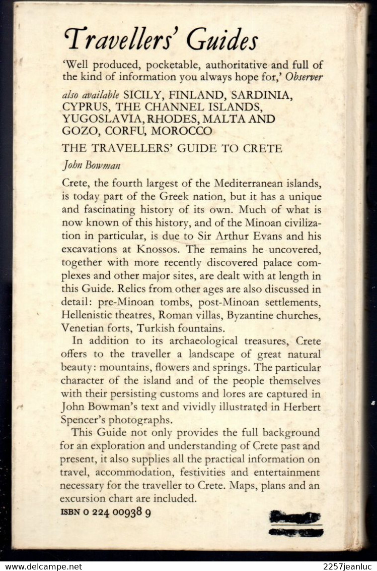 Tbe Travellers . Guide To * Crete * John Bowman  1974 - Cultura