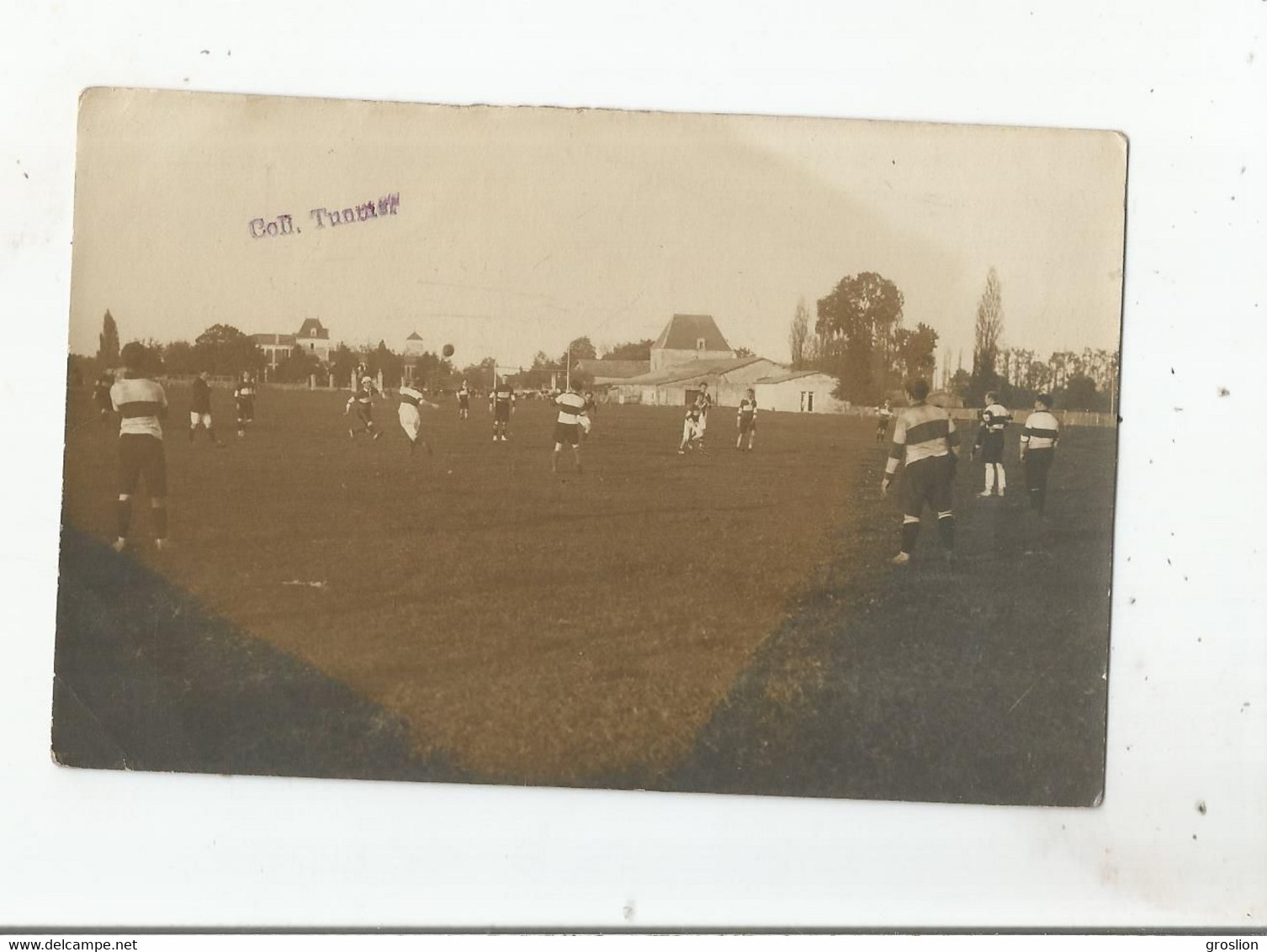 RUGBY A XV CARTE PHOTO AVEC MATCH DU SPORT ATHLETIQUE BORDELAIS 1909 - Rugby