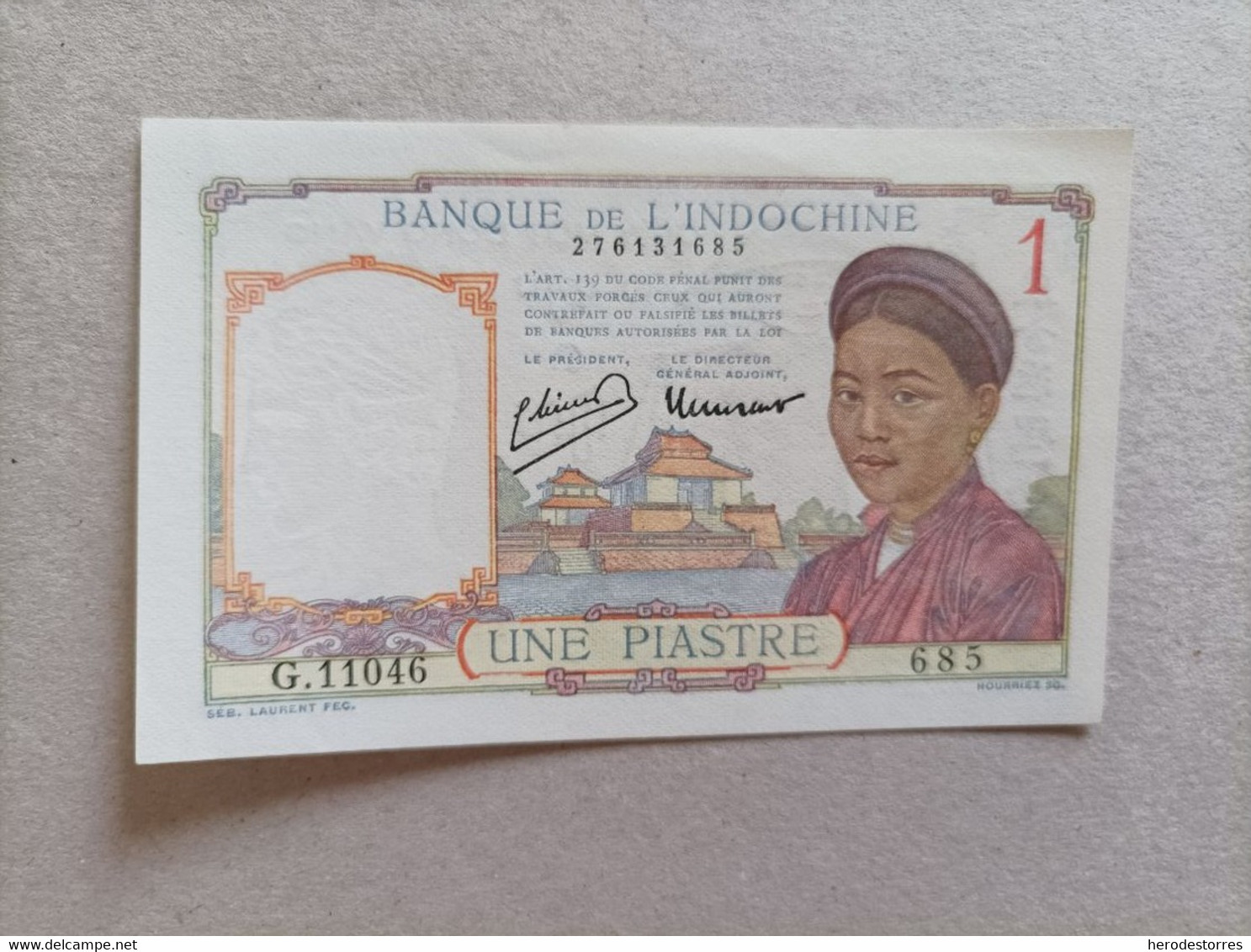 Billete De INDOCHINA De 1 Piastre, Año 1946, UNC - Indochine