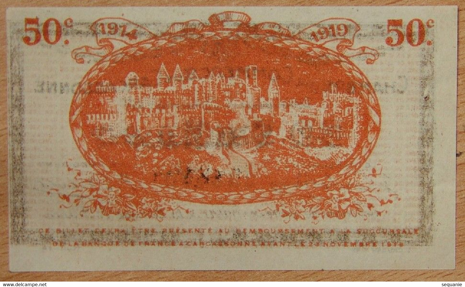 Carcassonne ( AUDE -11  ) 50 Centimes Chambre De Commerce 23-11-1914 - Chambre De Commerce