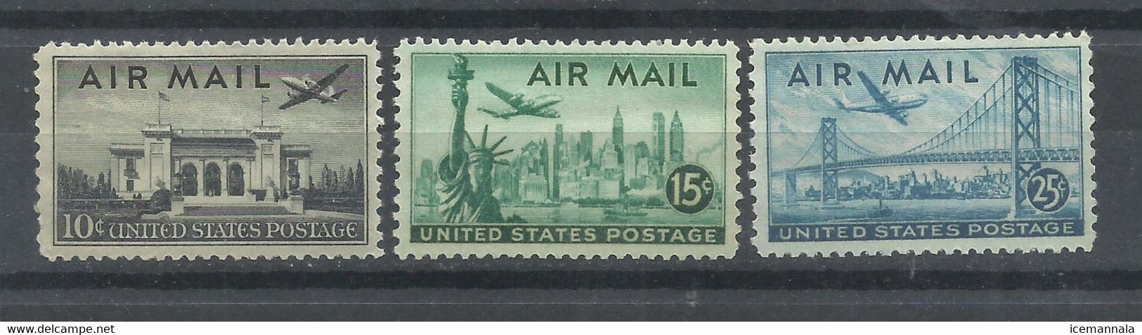 ESTADOS  UNIDOS  YVERT  AEREO  36/38  MNH  ** - 2b. 1941-1960 Unused