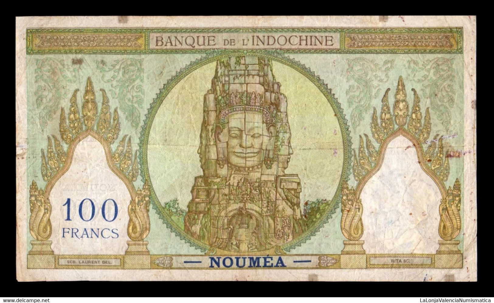 Nueva Caledonia New Caledonie 100 Francs 1937-1967 Pick 42e BC F - Nouméa (Nieuw-Caledonië 1873-1985)