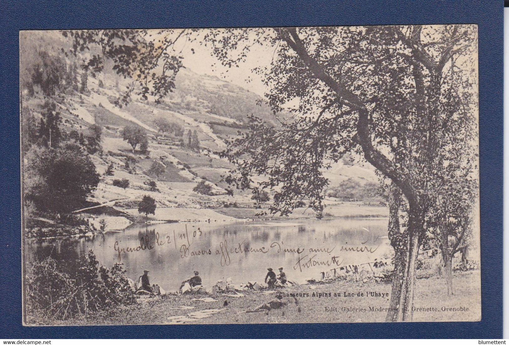 CPA [04] Alpes De Haute Provence > Lac De L'Ubaye Chasseurs Alpins Circulé En 1903 - Barcelonnetta