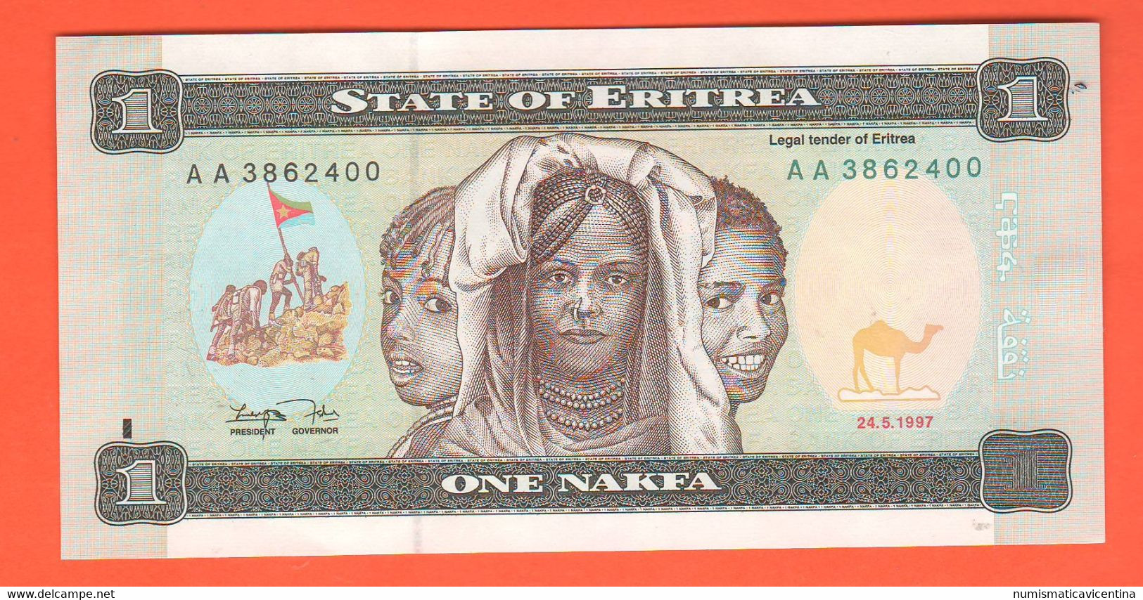 Eritrea 1 One Nagka  1997 Bank Of Eritrea Africa Afrika Serie AA - Erythrée