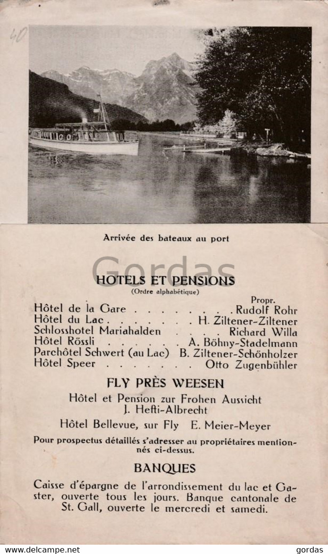Switzerland - St. Galen - Weesen Au Wallensee - Tourism Brochure - 8 Pages - 115x190mm - Weesen