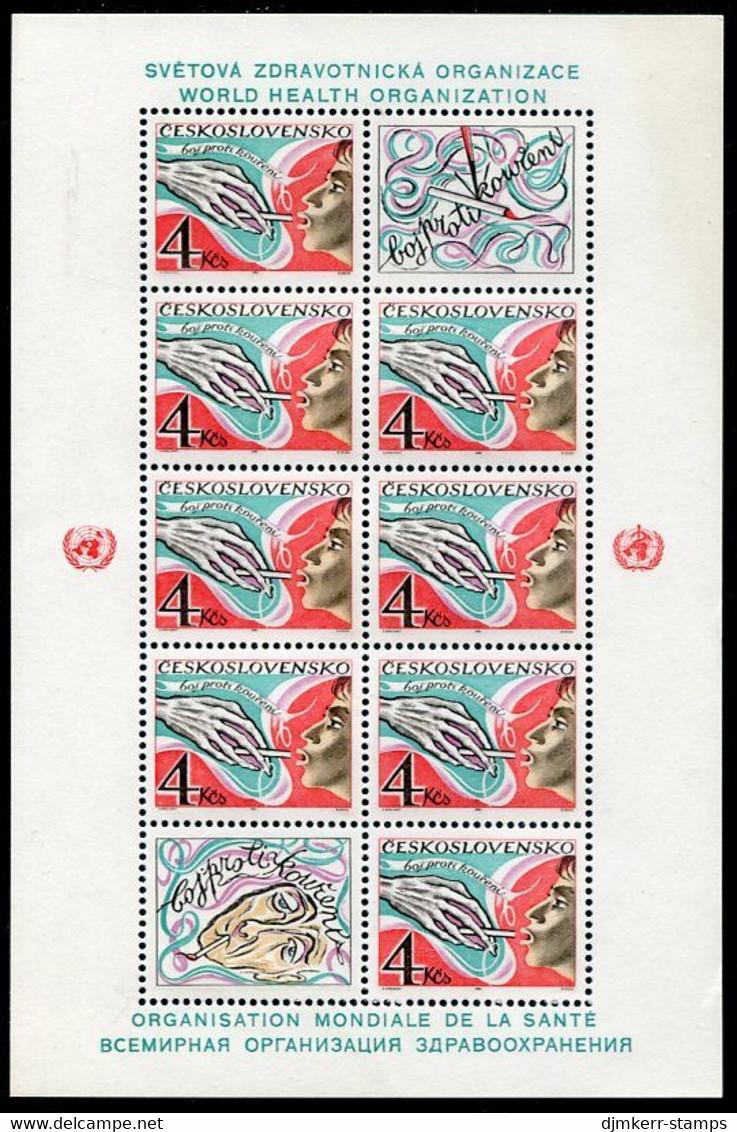 CZECHOSLOVAKIA 1981 Anti-smoking Campaign In Sheetlet MNH / **.  Michel 2638 - Hojas Bloque