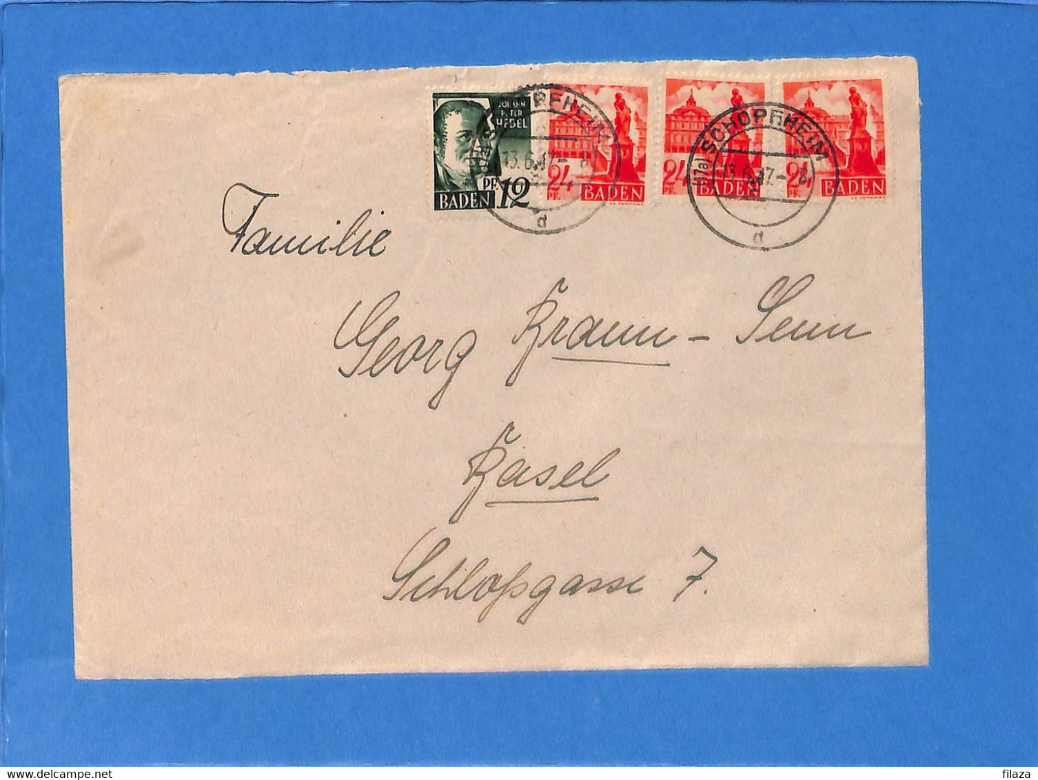 Allemagne Zone Française 1947 Baden - Lettre De Schopfheim (G6017) - Bade