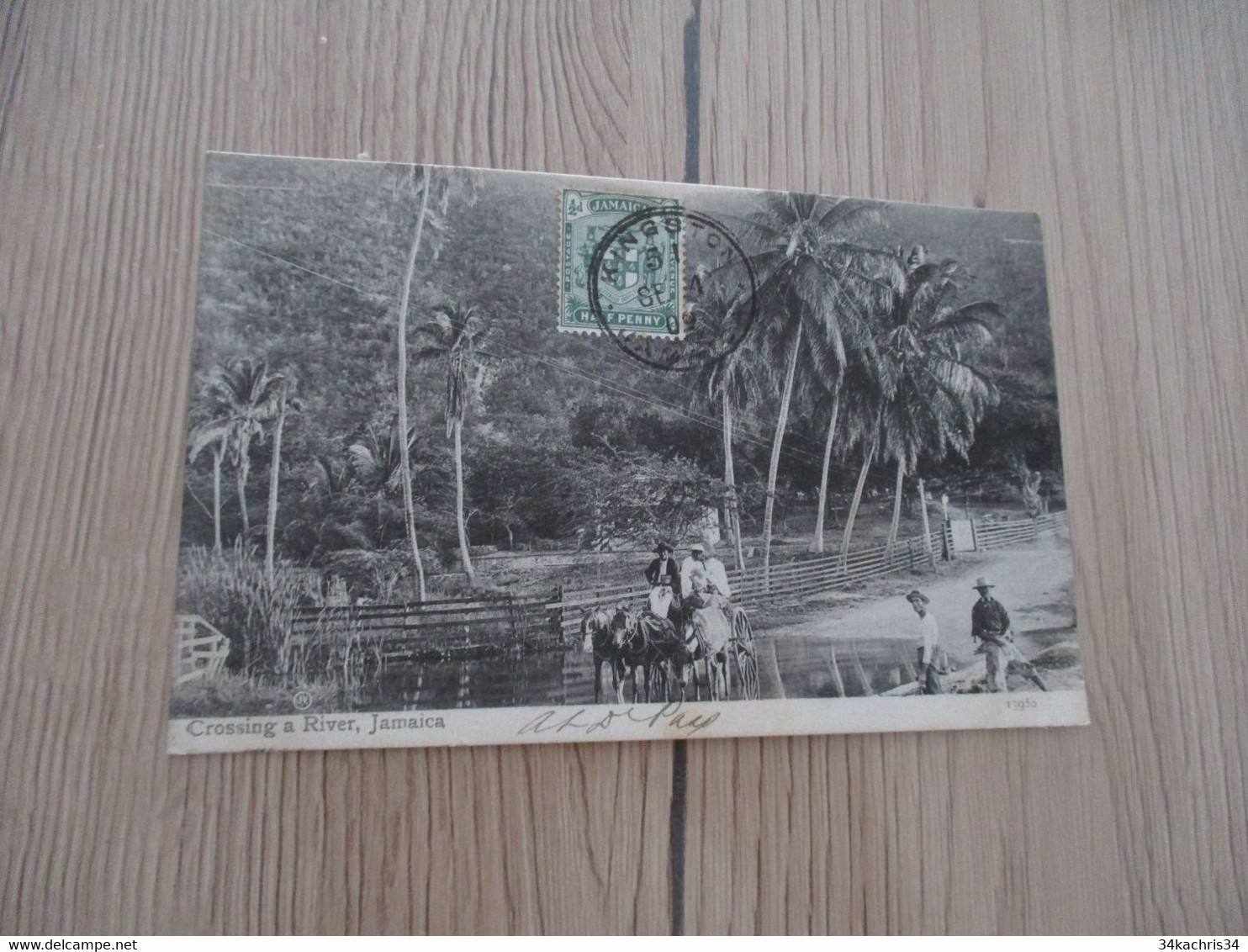 CPA Jamaïque Jamaica One Old Stamp Crossing A River - Jamaïque