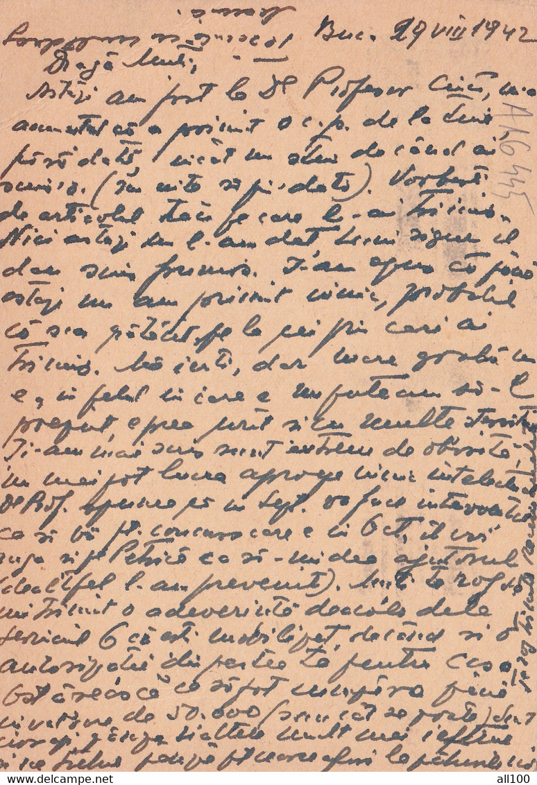 A16442 - MILITARY LETTER POSTAL STATIONERY KING MICHAEL 1 LEI CENZORED BUCURESTI 1942 OFICIUL POSTAL MILITAR NR. 147 - Cartas De La Segunda Guerra Mundial