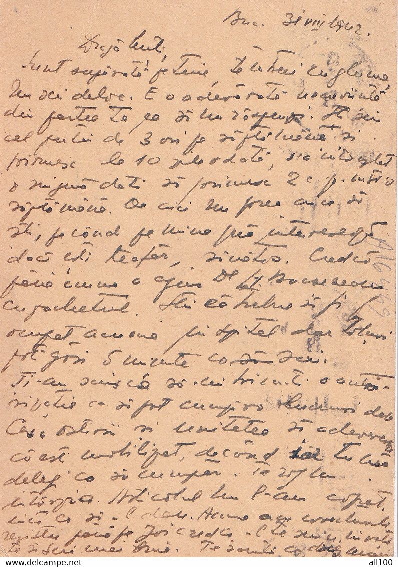 A16449- MILITARY LETTER POSTAL STATIONERY KING MICHAEL 5 LEI CENZORED BUCURESTI 151 B.1 1942 OFICUL MILITAR NR. 147 - Cartas De La Segunda Guerra Mundial