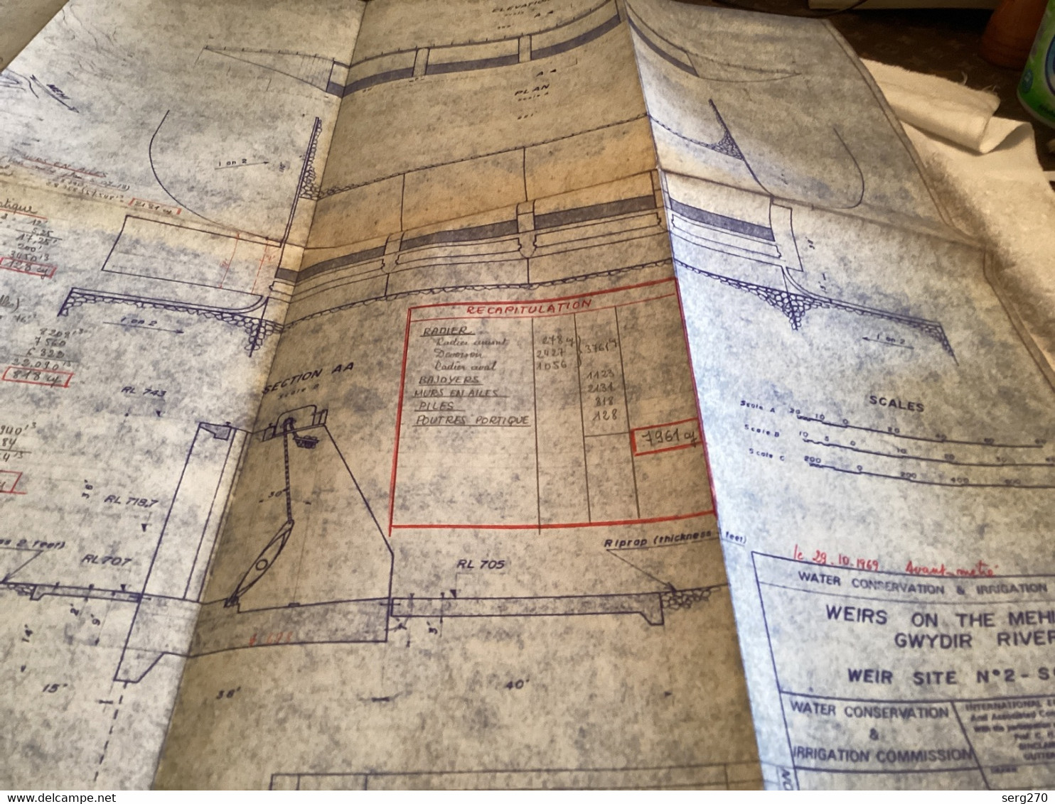 Plan Topographique  Water Conservation Irrigation Weirs On Thé Mehi And Gwydir Rivers 1969 Australia Australie - Travaux Publics