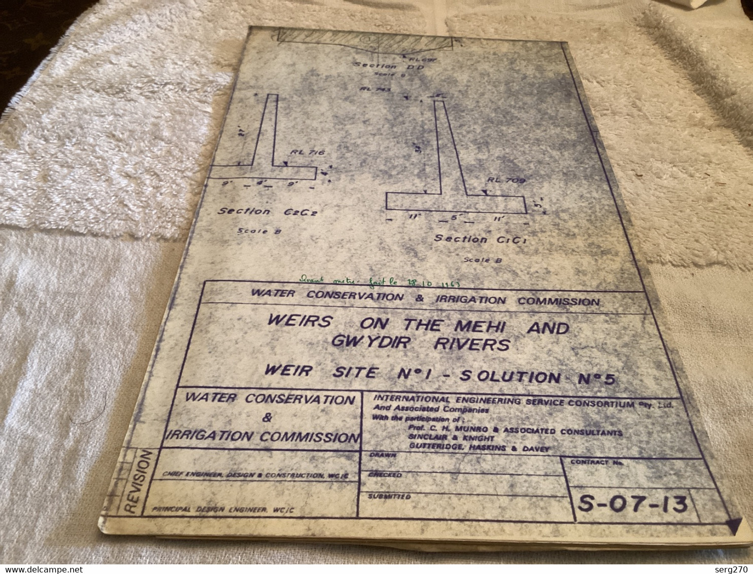 Plan Topographique  Water Conservation Irrigation Weirs On Thé Mehi And Gwydir Rivers 1969 Australia Australie - Obras Públicas