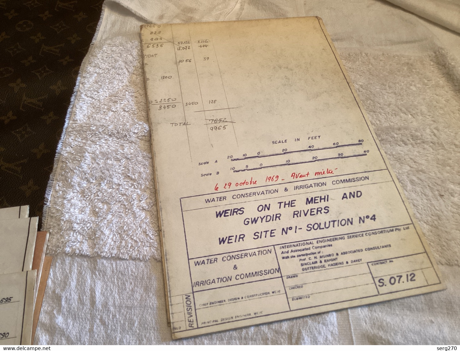 Plan Topographique  Water Conservation Irrigation Weirs On Thé Mehi And Gwydir Rivers 1969 Australia Australie - Obras Públicas